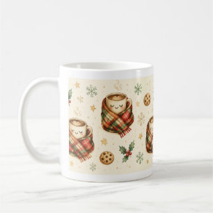 Tasses de Cacao Endormies Motif de Cookies de Noël