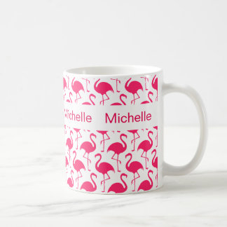 Tasses de café de monogramme de Flamant rose