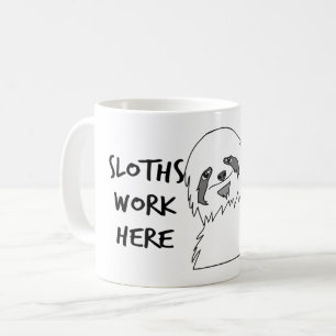 Tasses de Café Drôles de Paresseux au Travail