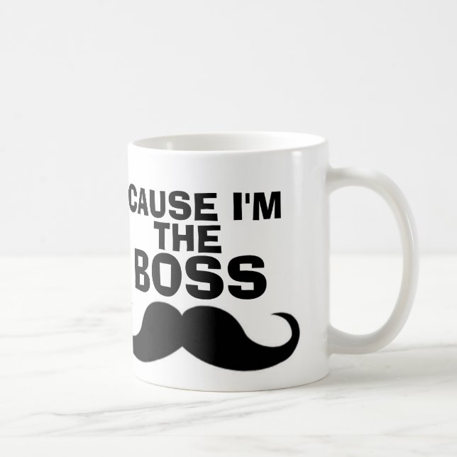 Tasses de café drôles de PATRON, moustache (Droite)