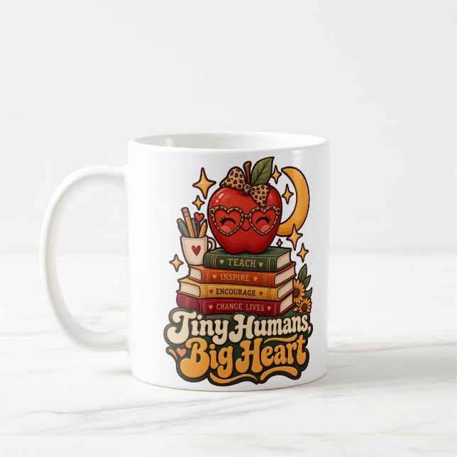 Tasses de café pour enseignants rétro avec petits  (Gauche)