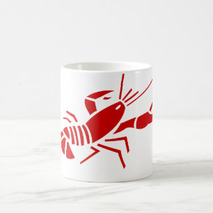 Tasses de café rouges de homard