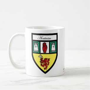 Tasses de carte et de crête d'Antrim du comté