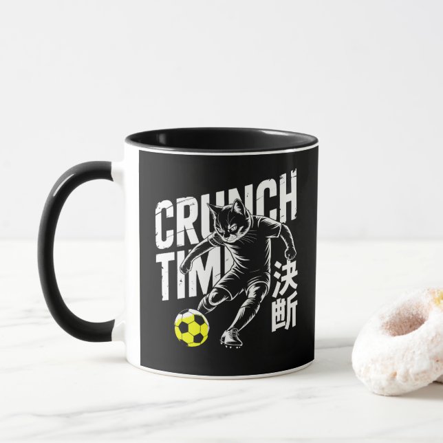 Tasses de chat de football déterminé - Cadeau de j (Avec donut)