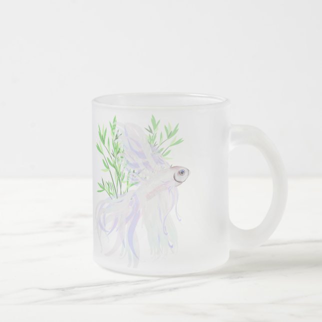 Tasses de combat siamoises blanches de poissons (Droit)