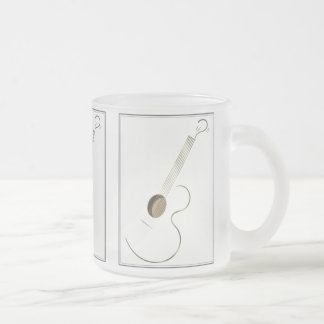 Tasses de conception de logo de guitare acoustique