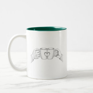 Tasses de Couple Cœur Toast Coloriage Dessin au Tr