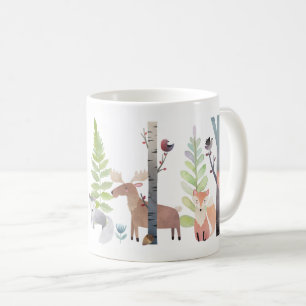 Tasses de forêt de verdure d'oiseaux d'arbres