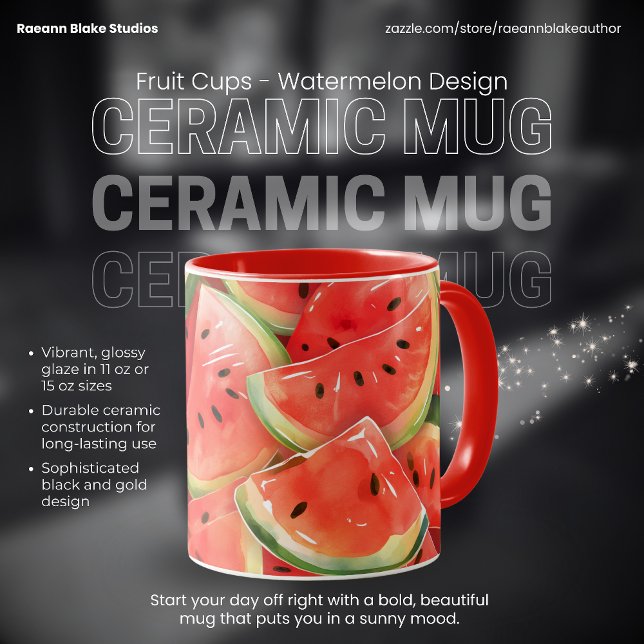 Tasses de fruits - Mug en céramique à motif pastèq (Créateur téléchargé)