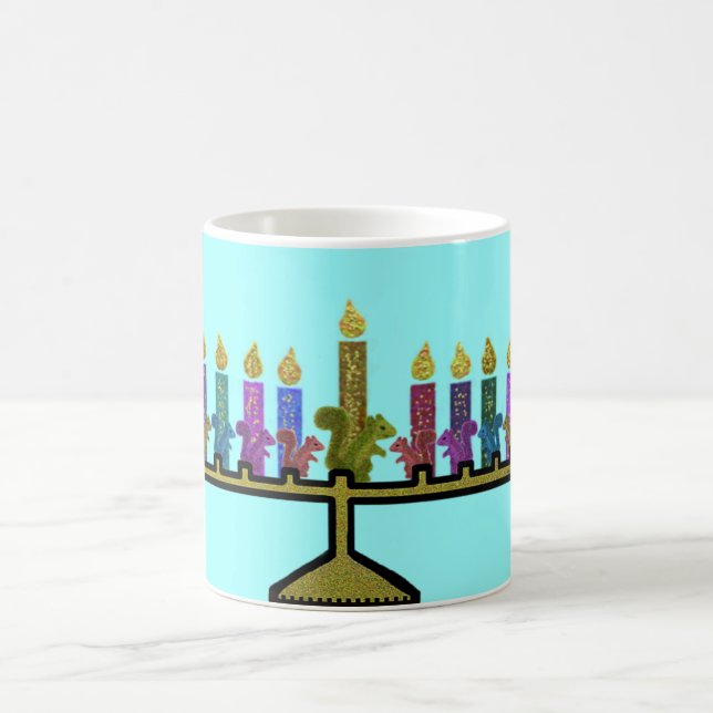 Tasses de Hannukah Menorah d'écureuils (Centre)