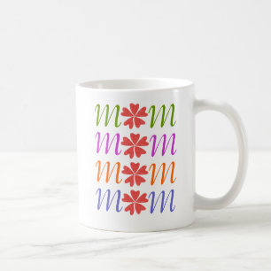 Tasses de la fête des Mères à cœurs fleuris