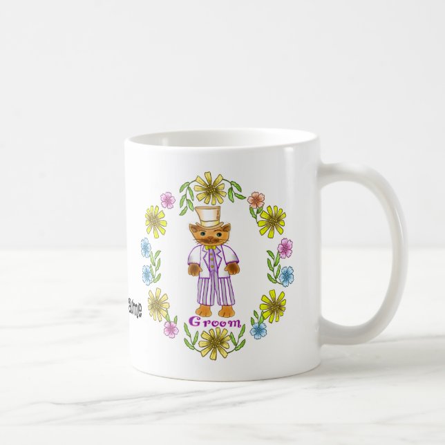 Tasses de mariage de la mariée chat et du marié (Droite)