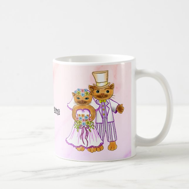Tasses de mariés et mariées chat (Droite)