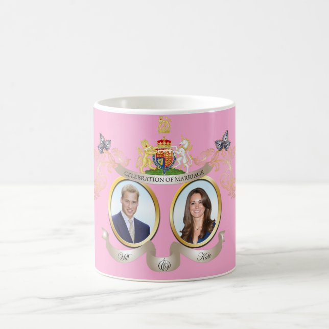 Tasses de mémorabilia du mariage de Will+Kate (Centre)