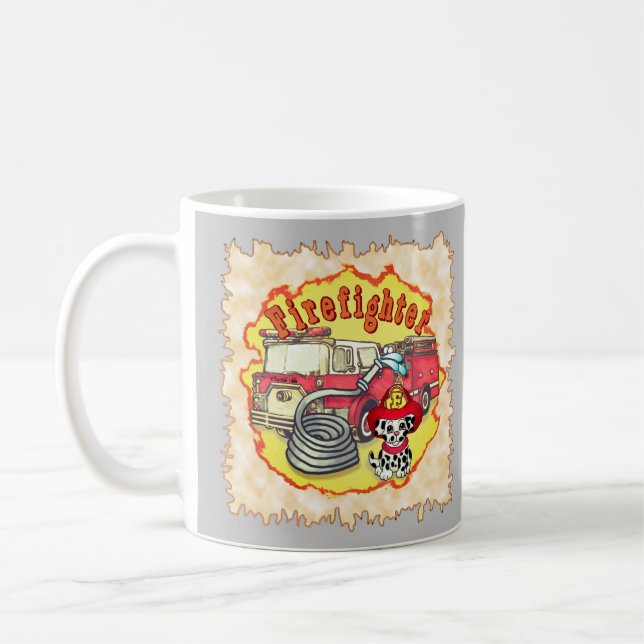 Tasses de pompiers de camion de pompiers de chiots (Gauche)