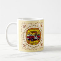 Tasses de pompiers de camion de pompiers de courag