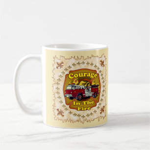 Tasses de pompiers de camion de pompiers de courag