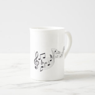 Tasses de porcelaine tendre de note musicale