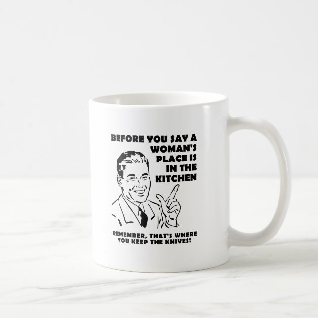 Tasses Drôles pour les Couteaux dans la Cuisine (Droite)