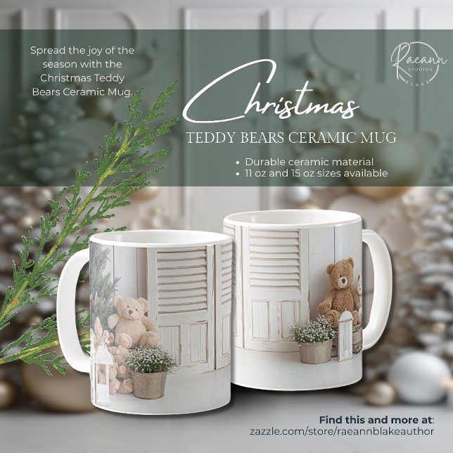 Tasses en céramique avec ours en peluche de Noël (Créateur téléchargé)