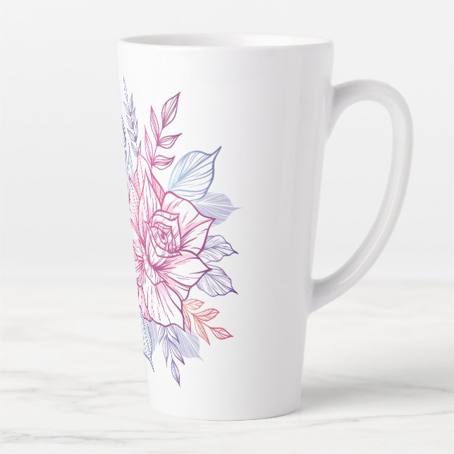 Tasses et mugs avec un bouquet de fleurs (Droite)