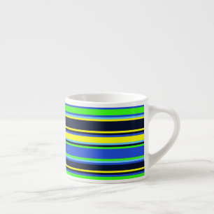 Tasses expresso à rayures audacieuses en bleu citr