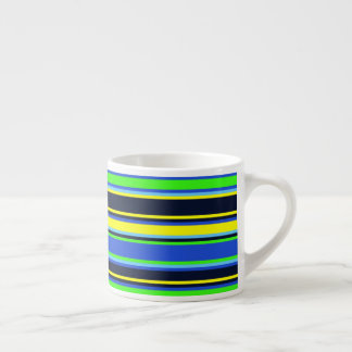 Tasses expresso à rayures audacieuses en bleu citr