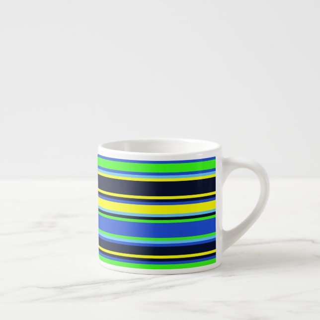 Tasses expresso à rayures audacieuses en bleu citr (Droite)