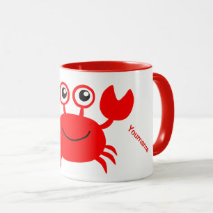 Tasses faites sur commande de monogramme de crabe