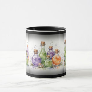 Tasses Flacons de Potion de Sorcière Aquarelle
