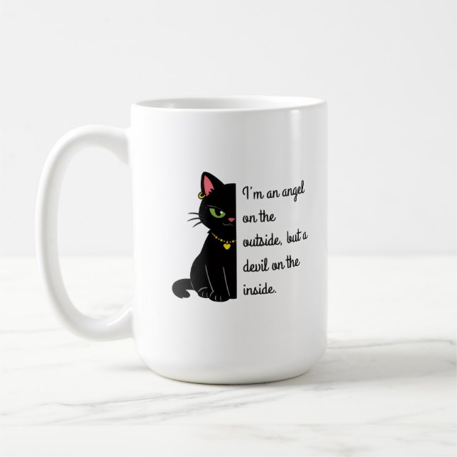 tasses humoristiques de chat noir (Gauche)