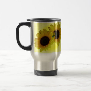Tasses jaunes gaies de tournesol de tasse de