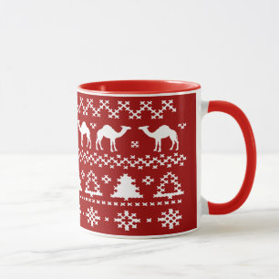 Tasses laides de chandail de Noël de chameau de