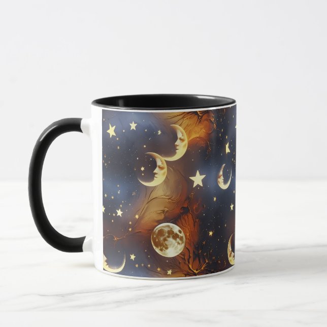 Tasses – Lune de Phase Céleste Orange Foncé Luxe (Gauche)