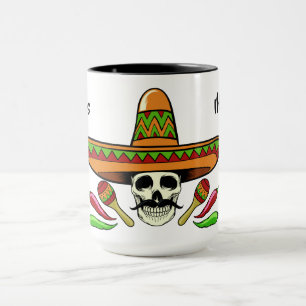 Tasses mexicaines faites sur commande de crâne de