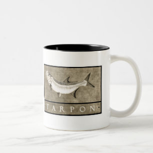 Tasses noires de tarpon et blanches vintages