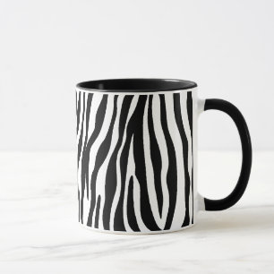 Tasses noires et blanches de rayure de zèbre