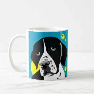 Tasses noires et blanches uniques de chien