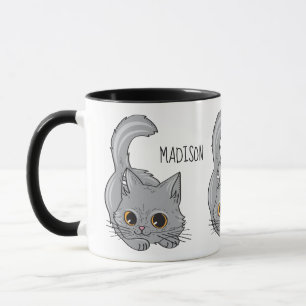 Tasses nommées faites sur commande de chaton