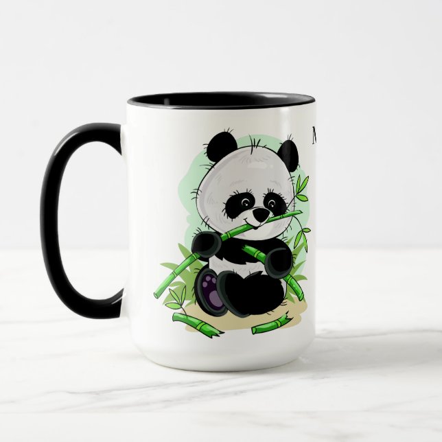 Tasses nommées faites sur commande de pandas (Gauche)