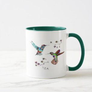 Tasses ORNÉES DE BIJOUX de COLIBRIS