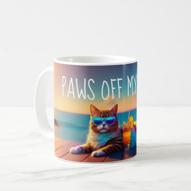 Tasses Paws Off My Drink - Chat Avec Lunettes De S (Devant gauche)
