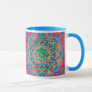 Tasses peintes de fleur