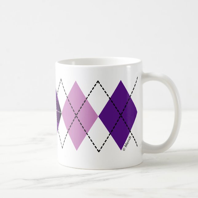 Tasses pourpres de Jacquard de plaid (Droite)