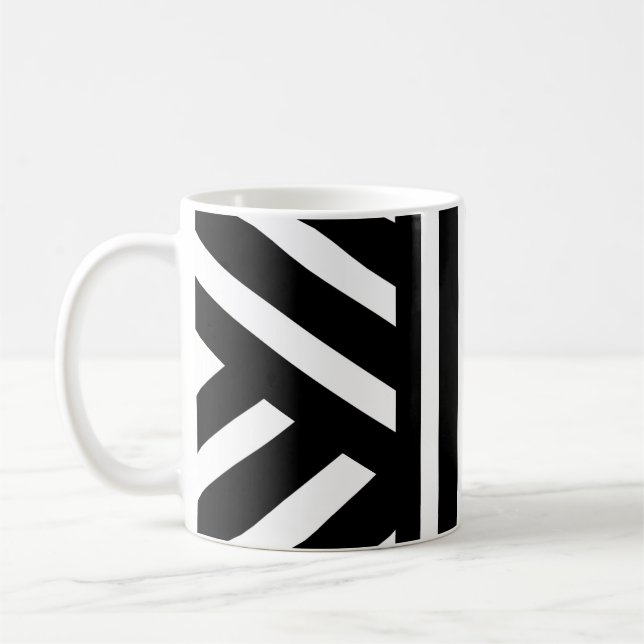 Tasses rayées noir et blanc/Classique Abstrait (Gauche)