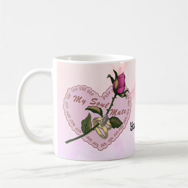 tasses rose de l'âme sœur (Gauche)