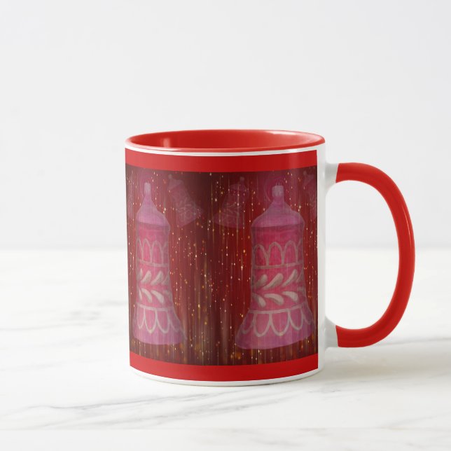 Tasses roses de cadeau d'ornement de Noël de (Droite)