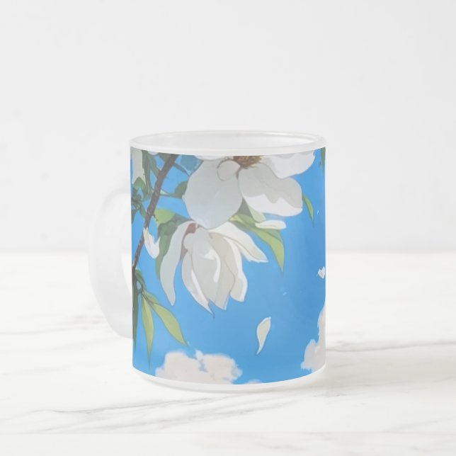 Tasses — Série Florale Tasses Magnolia Blanc (Devant gauche)