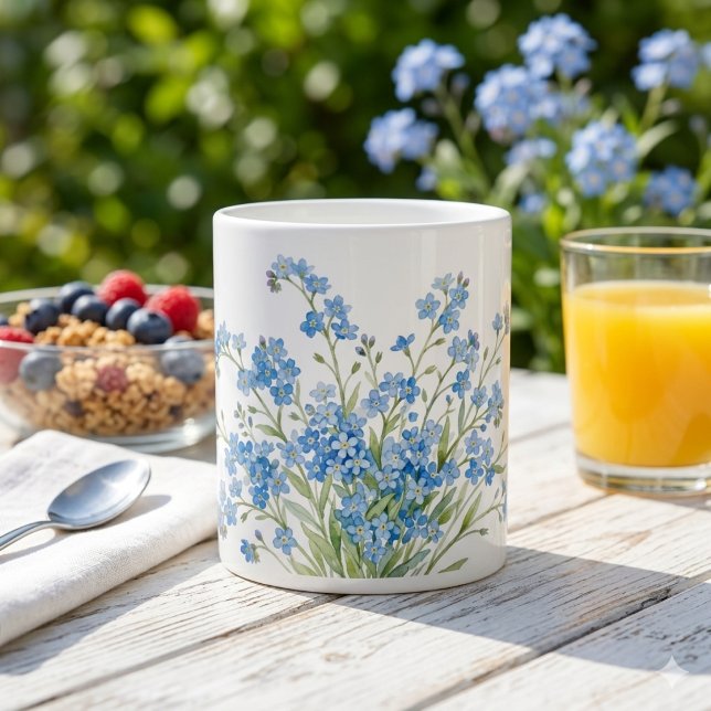 Tasses spéciales fleurs de ne m'oubliez pas (Créateur téléchargé)