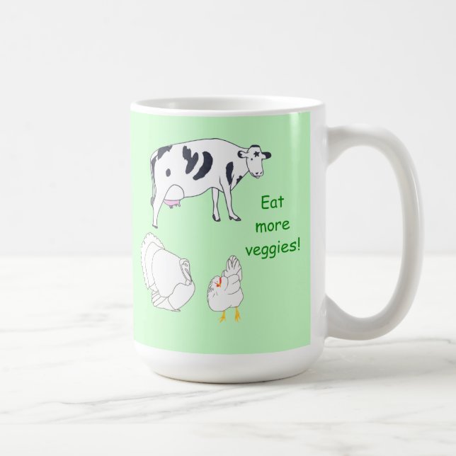 Tasses Vache Dinde Poulet Mangez plus de légumes (Droite)